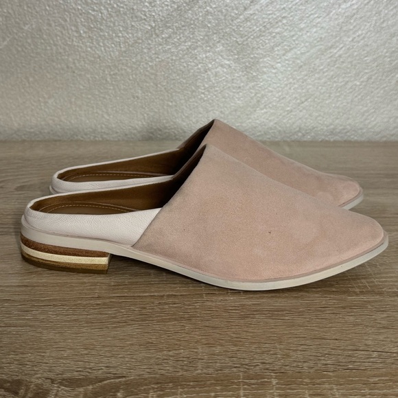 Kelsi Dagger Brooklyn Aiva Women's 10 Beby Pink Leather Off White Pointed Mules - Picture 3 of 8
